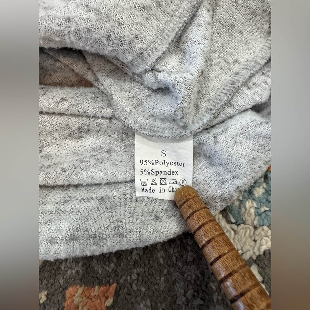 Womens LS Button Collar Drawstring Pullover Hoodi… - image 4